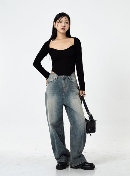 Wide Washed Jeans CS06