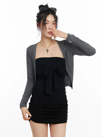 open-front-cardigan-cj523 / Dark gray