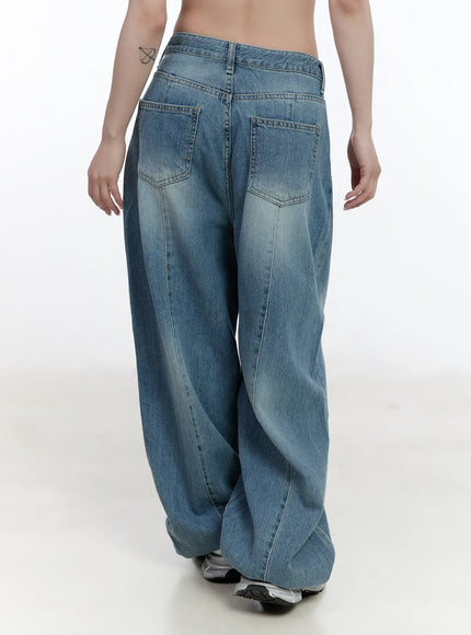 Clar Washed Wide Leg Jeans CA503