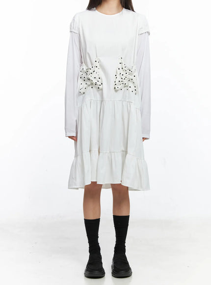 layered-polka-dot-long-sleeve-dress-cs524