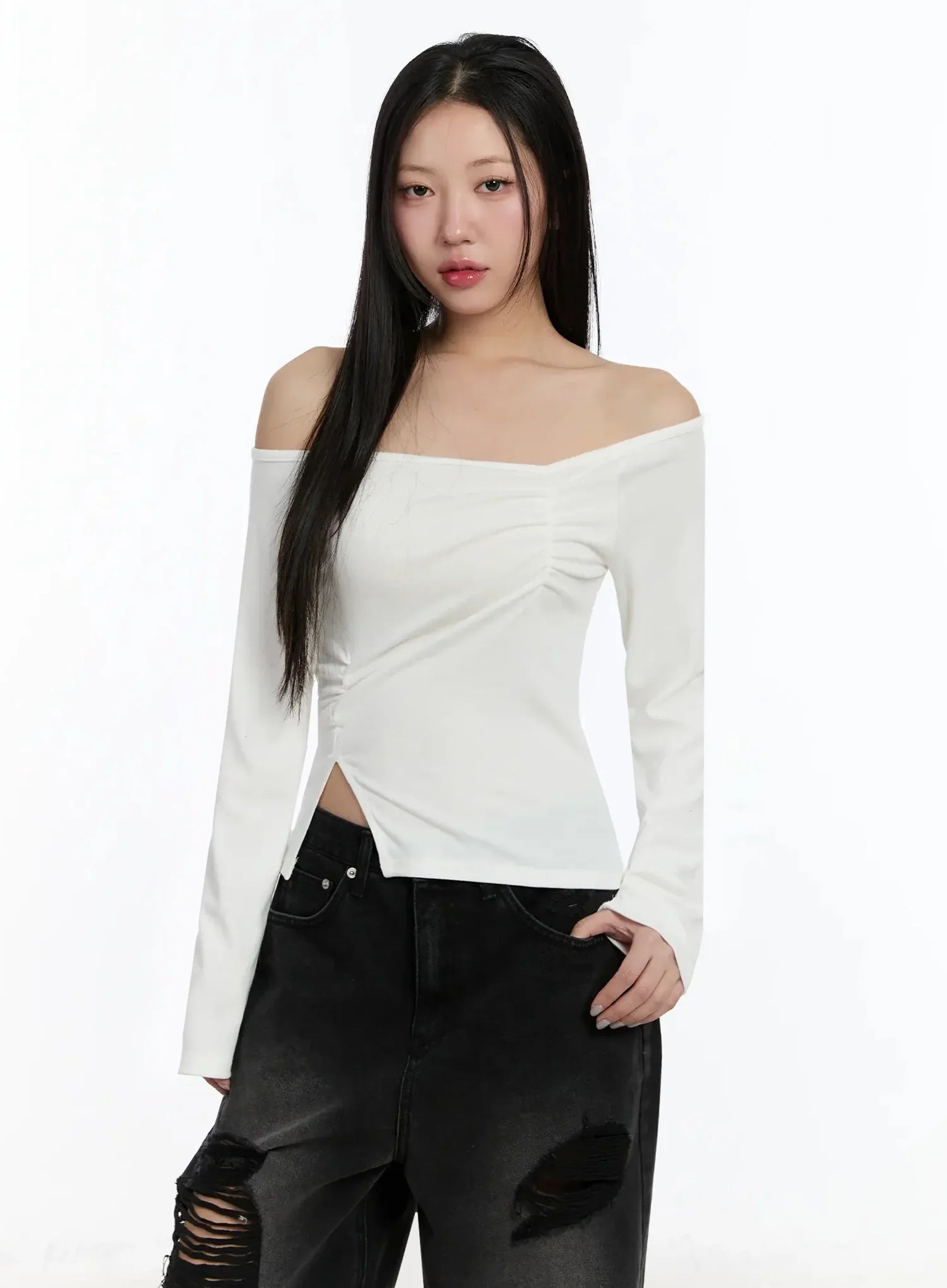 off-shoulder-ruched-long-sleeve-top-im513