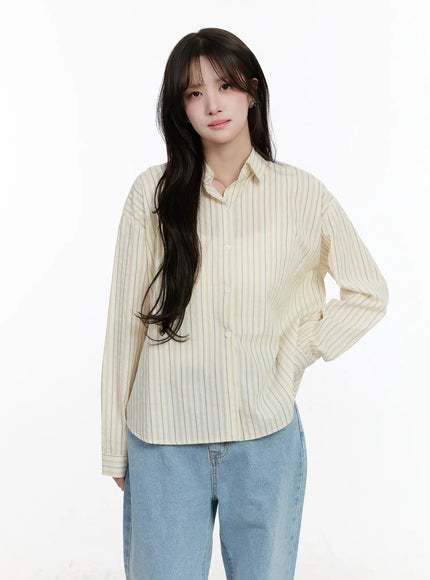 Striped Casual Long Sleeve Shirt CM510