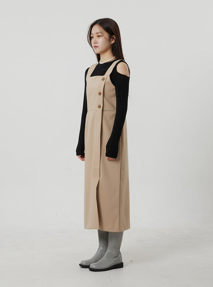 Wrapped Button Maxi Dress OF307