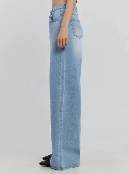 Ramos Washed Wide-Leg Jeans IS516