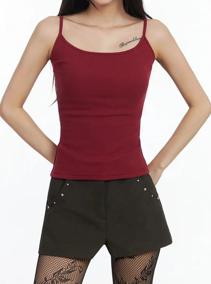 Basic Stretchy Ribbed Tank Top IM530