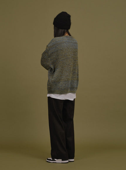 Loose Fit Knit with Two Way Zip