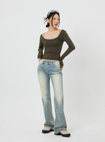 Low Rise Bootcut Jeans CF315