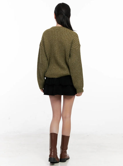 Corduroy Ruffle Mini Skirt CO531