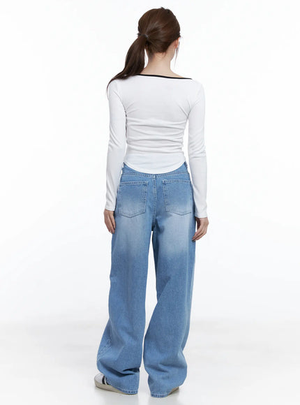 V-Neck Number 89 Long Sleeve Tee CG529