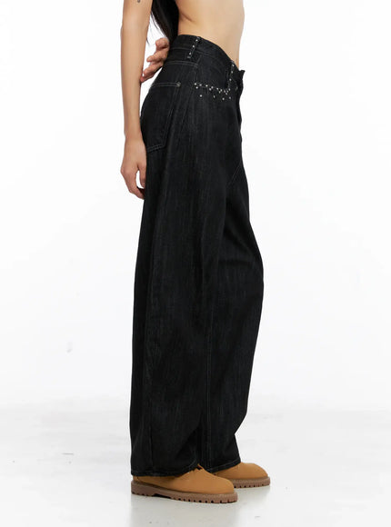 Miles Rhinestone Barrel Jeans CS509