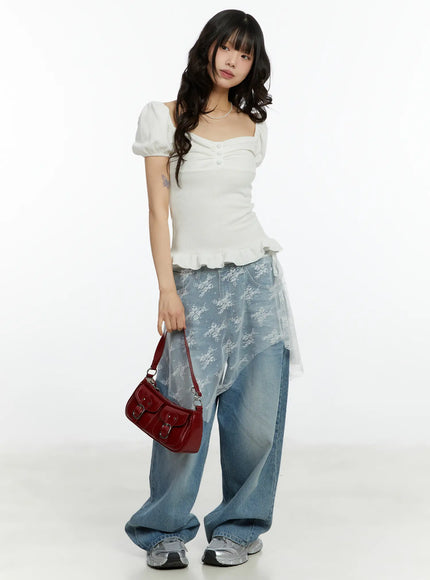 Alaiya Washed Baggy Jeans CF510