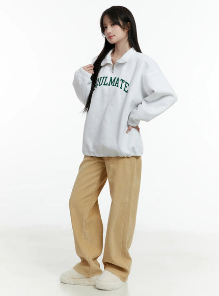 Graphic Pullover Quarter-Zip Sweatshirt CD523