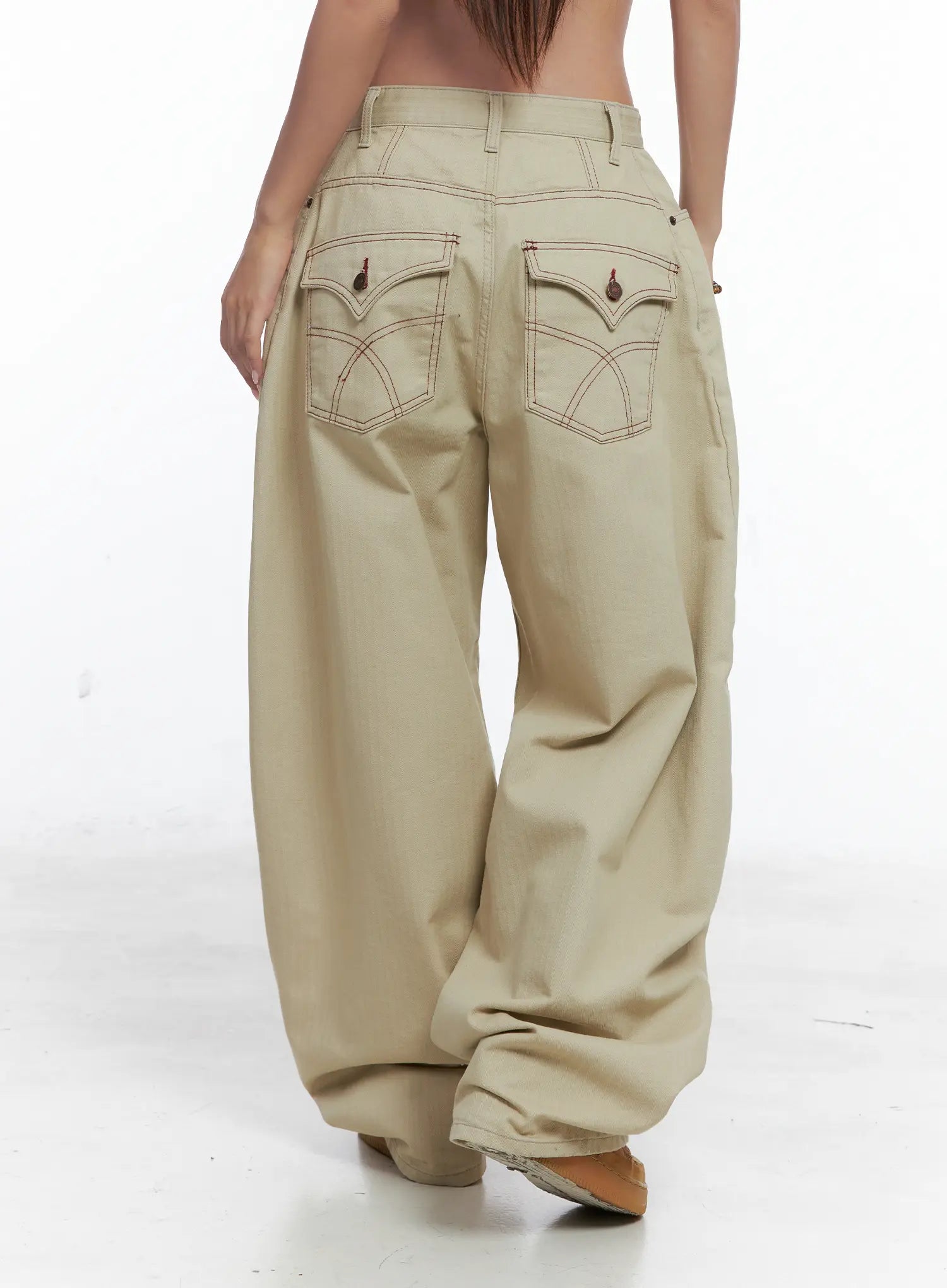 Summer Stitch Wide Cotton Pants CS503