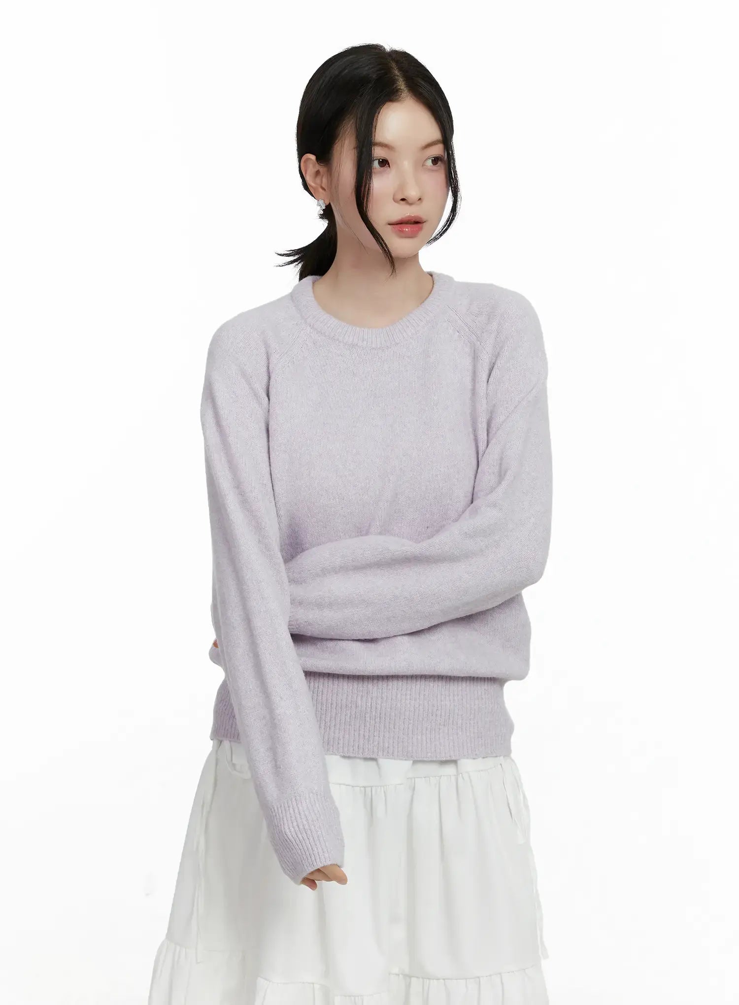 classic-loose-fit-sweater-f502 / Light purple