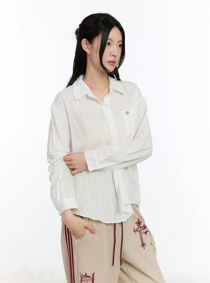 cool-striped-long-sleeve-shirt-ca508 / White