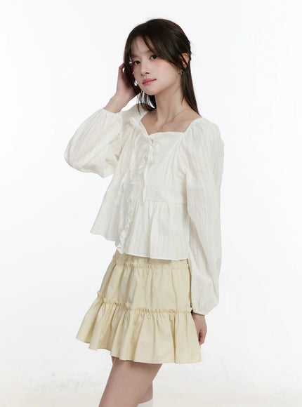 ruffle-ribbon-puff-sleeve-blouse-cm505