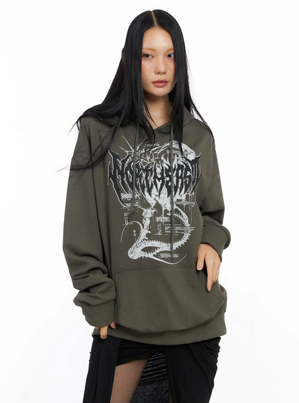Oversized Graphic Hoodie IO516