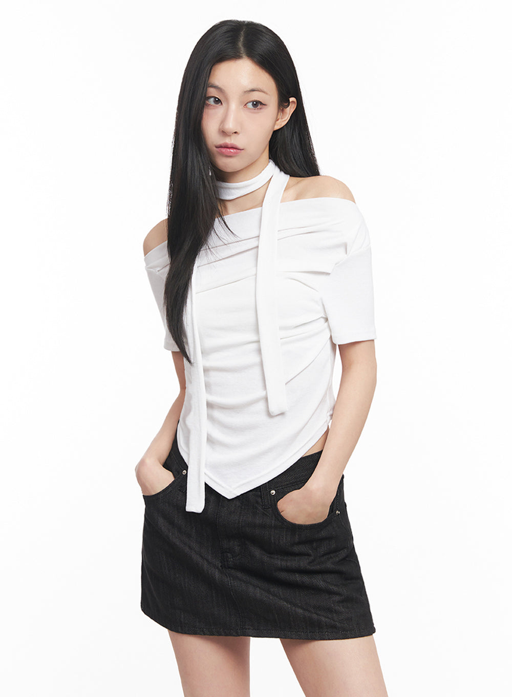 off-shoulder-crop-tee-scarf-set-iy516