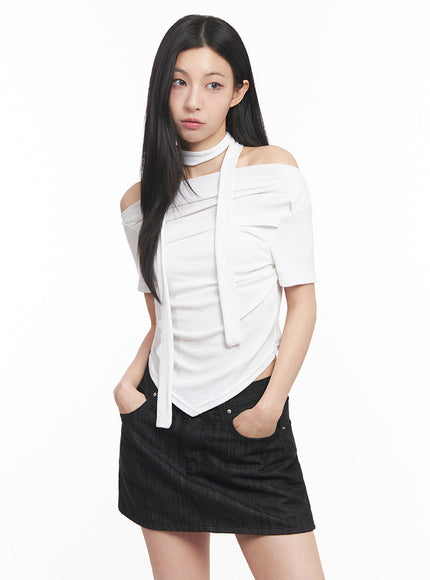 off-shoulder-crop-tee-scarf-set-iy516