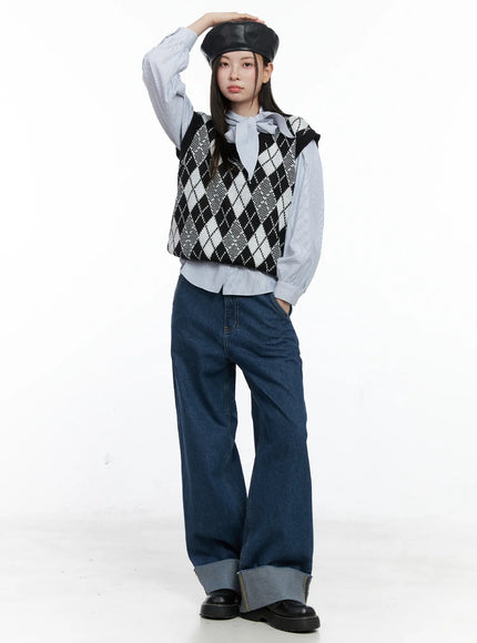 Striped Puff Sleeve Tie Blouse CO506