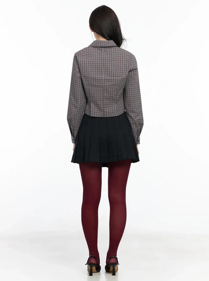 checkered-crop-shirt-ij528