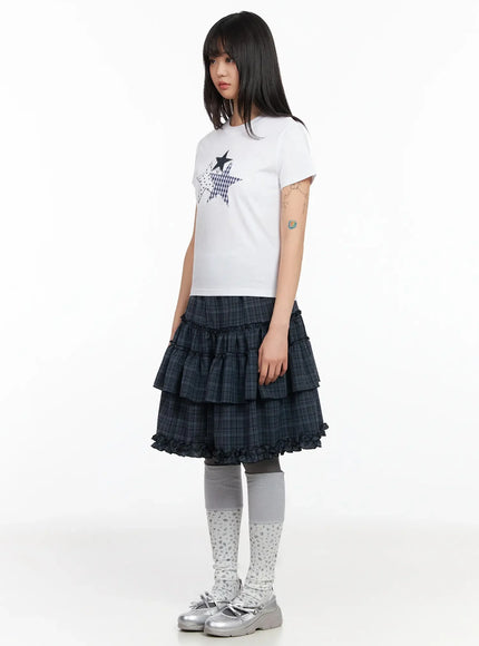 plaid-frill-tiered-midi-skirt-ia523