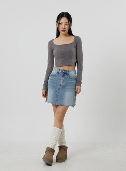 Denim Mini Skirt CF302