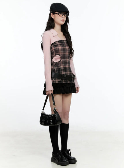 layered-velvet-mini-skirt-cn517