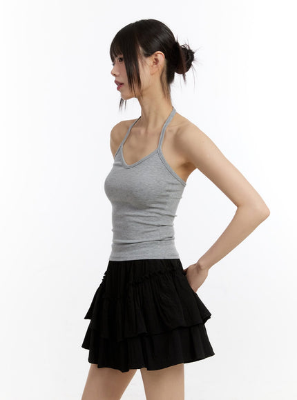 Stripe Long-Sleeve Crop Top with Tank Top CA508