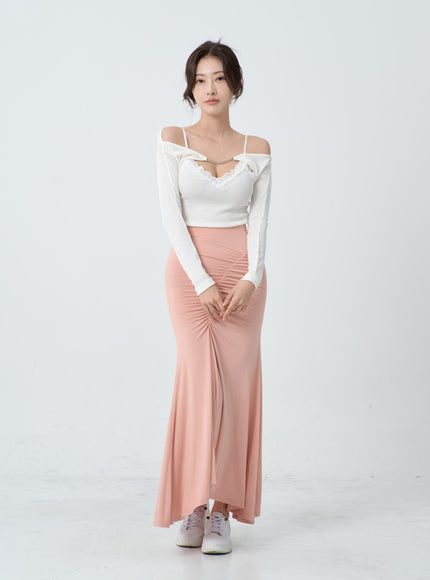 Off-Shoulder Knit Bolero Cardigan IO26