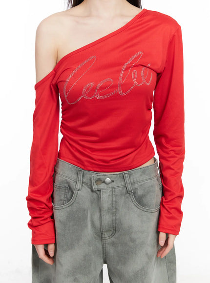 rhinestone-asymmetric-off-shoulder-long-sleeve-top-cm519