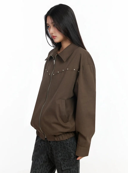 Urban Studded Bomber Jacket IA508