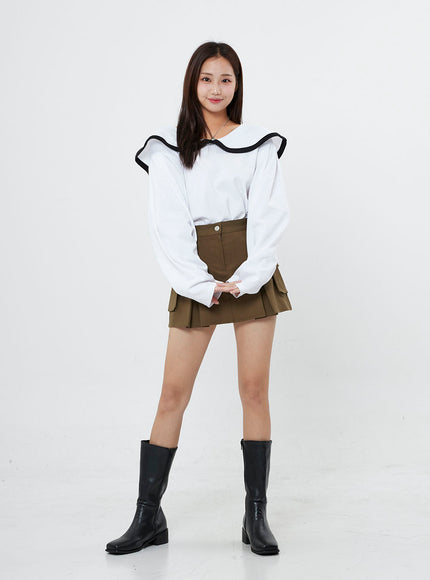 Pleated Cargo Mini Skirt BO13