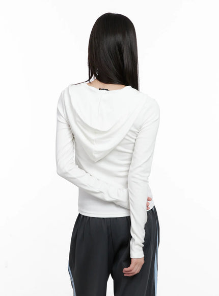 Half-Zip Hoodie Long Sleeve Top CG519