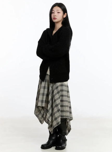 plaid-layered-asymmetric-skirt-f516