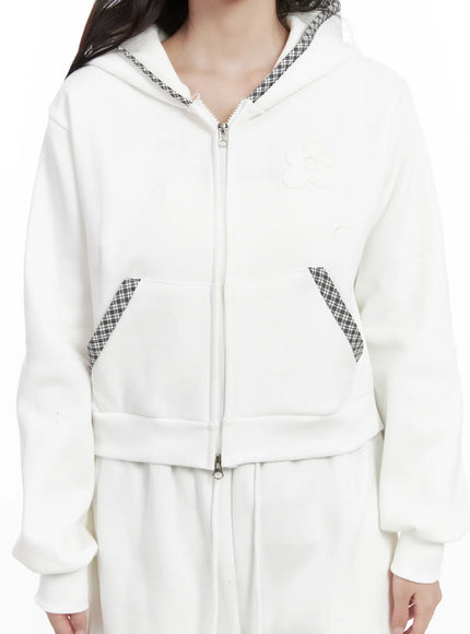 plaid-trim-zip-up-hoodie-cn527