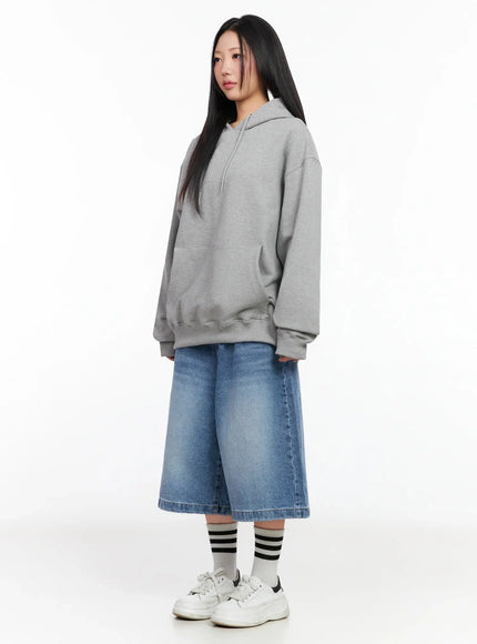 High-Waist Washed Wide-Leg Jorts IA507