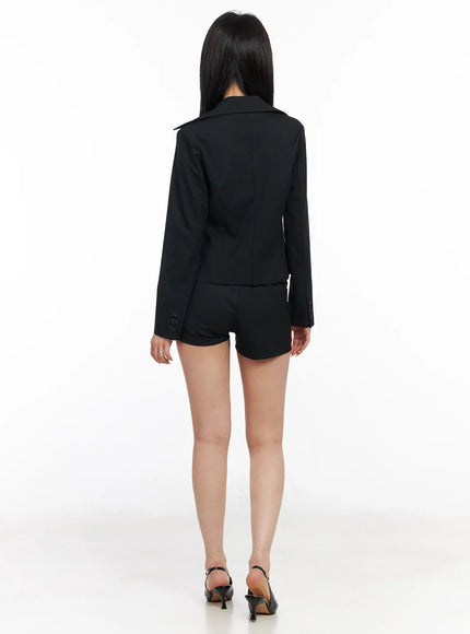 Striped Tailored Mini Shorts CM517