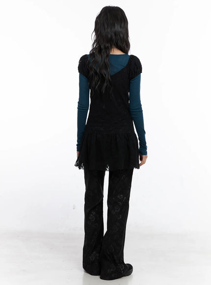 lace-shirred-mini-dress-co507