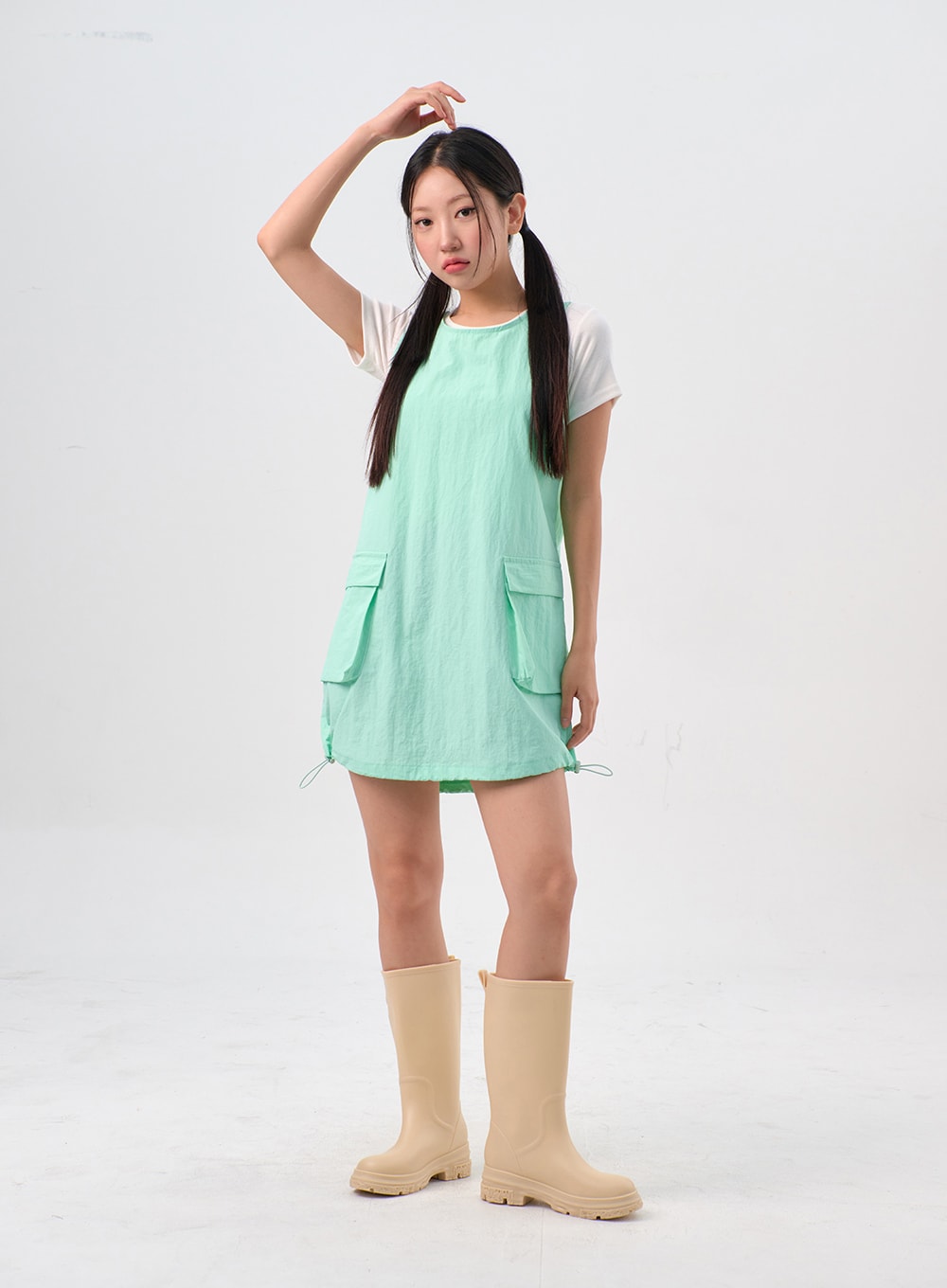pocket-nylon-mini-dress-il310
