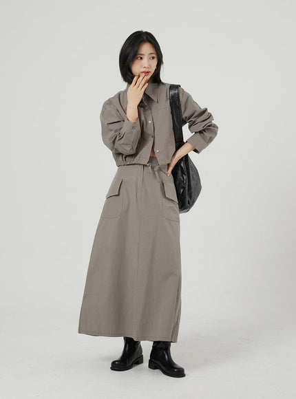 String Detail Cropped Shirt OF310