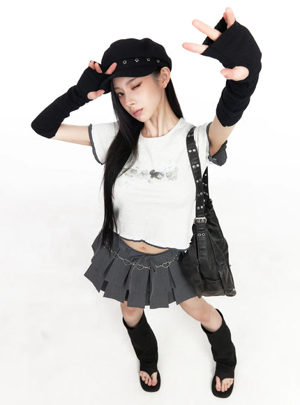 Black Fingerless Hand Warmers CM519