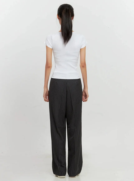 Round Neck Short-Sleeve Top IL528