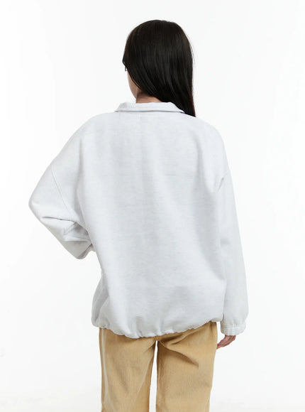 Graphic Pullover Quarter-Zip Sweatshirt CD523