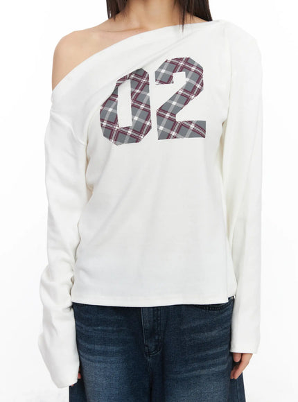 asymmetric-checkered-fleece-long-sleeve-top-cd522