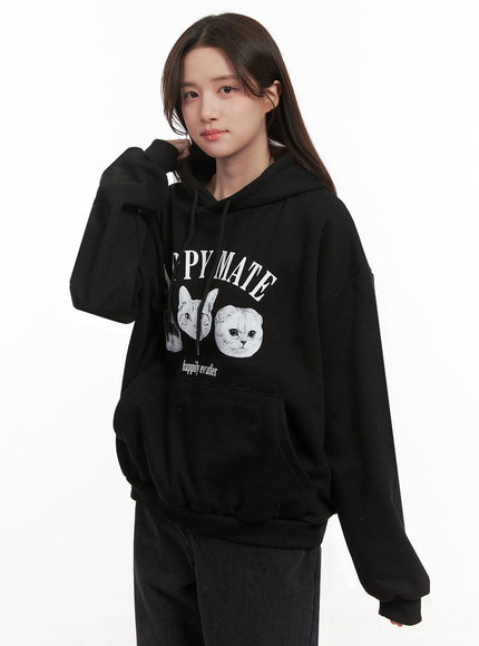 Casual Oversized Cat Hoodie IJ510