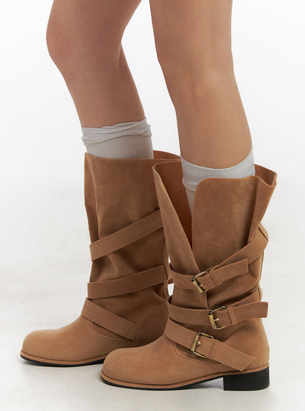 buckled-faux-leather-boots-cn426