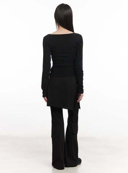 Floral Graphic Sheer Long Sleeve Top CM520