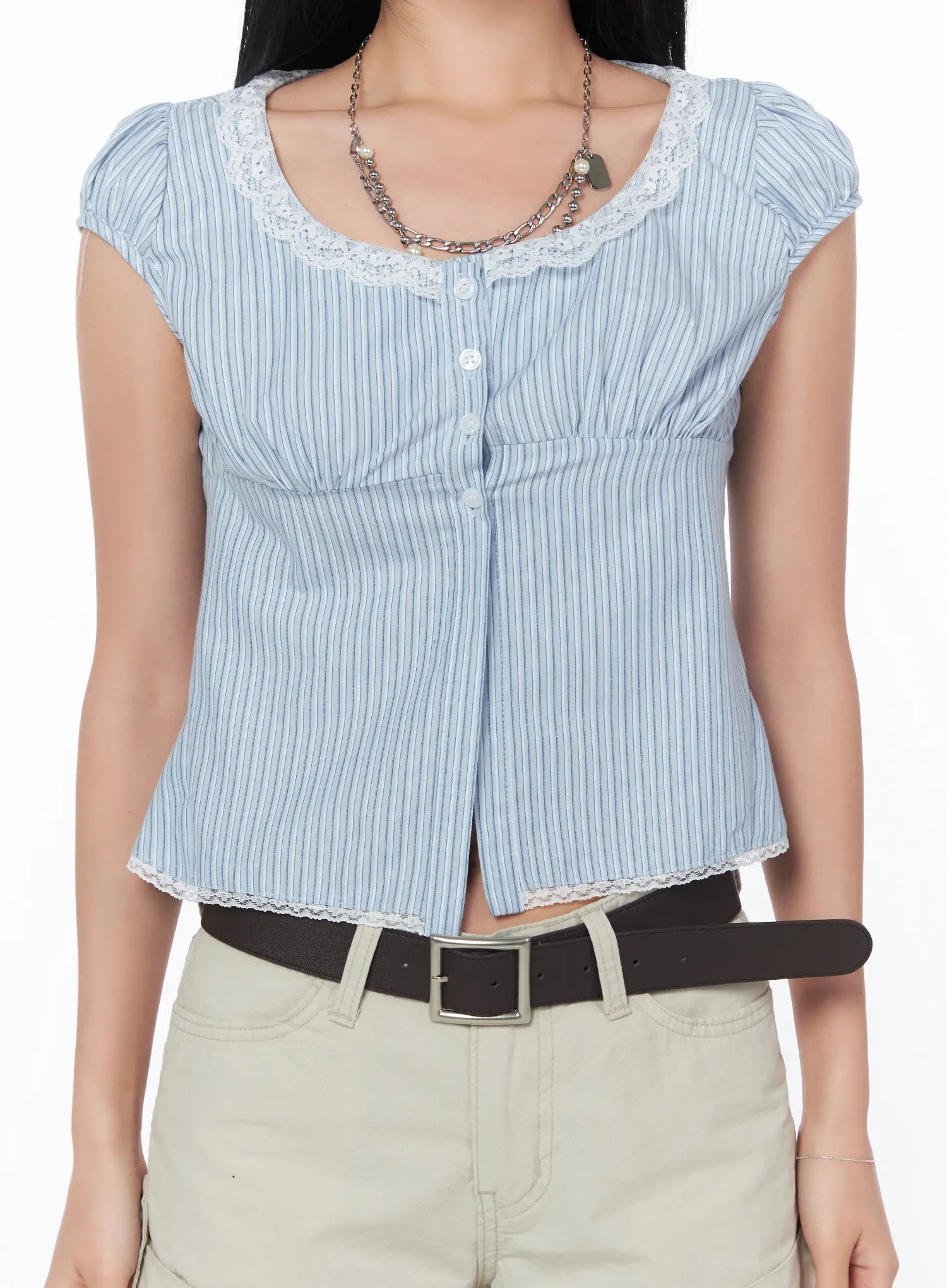 striped-lace-detail-blouse-cy508