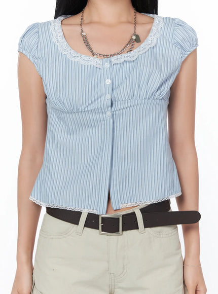 striped-lace-detail-blouse-cy508